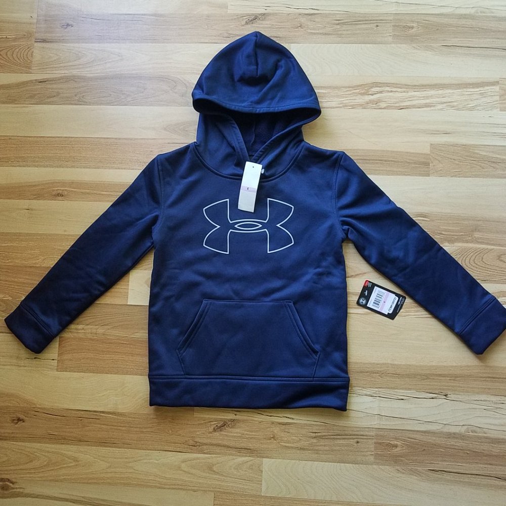 SALE! $15 Kids Under Armour Fleece Big Logo Hoodie Blue